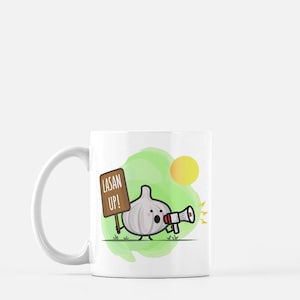 Lasan Up! Ceramic Mug (The Cute Pista): Funny Indian Gift, Desi Gifts, Bollywood, South Asian Gifts, Indian Art, Indian Puns, Indian Mugs