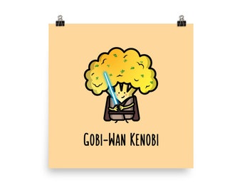 Gobi Wan Kenobi - Matte Poster Print (The Cute Pista): Desi Gifts, Bollywood Prints, South Asian Gifts, Art Print, Indian Art, Pakistani Art