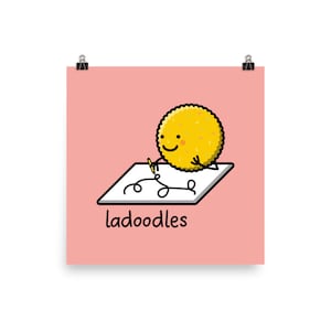 Ladoodles - Matte Poster Print (The Cute Pista): Desi Gifts, Bollywood Prints, South Asian Gifts, Art Print, Indian Art, Pakistani Art