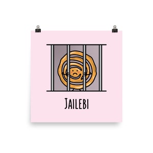 Jailebi - Matte Poster Print (The Cute Pista): Desi Gifts, Bollywood Prints, South Asian Gifts, Art Print, Indian Art, Pakistani Art