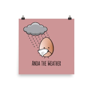 Anda the Weather - Matte Poster Print (The Cute Pista): Desi Gifts, Bollywood Prints, South Asian Gifts, Indian Art, Pakistani Art