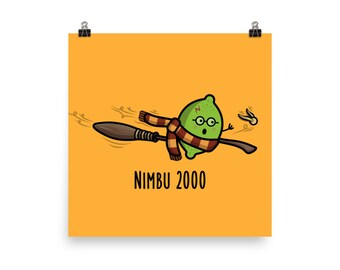 Nimbu 2000 - Matte Poster Print (The Cute Pista): Desi Gifts, Bollywood Prints, South Asian Gifts, Art Print, Indian Art, Pakistani Art