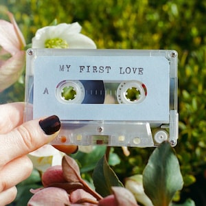 personalized mixtape cassette - custom playlist, retro music gift - hand stamped title - customizable cover