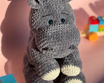 Plush toy/Stacking toy/ amigurumi / crochet /hippopotamus /toddler toy / gift for baby