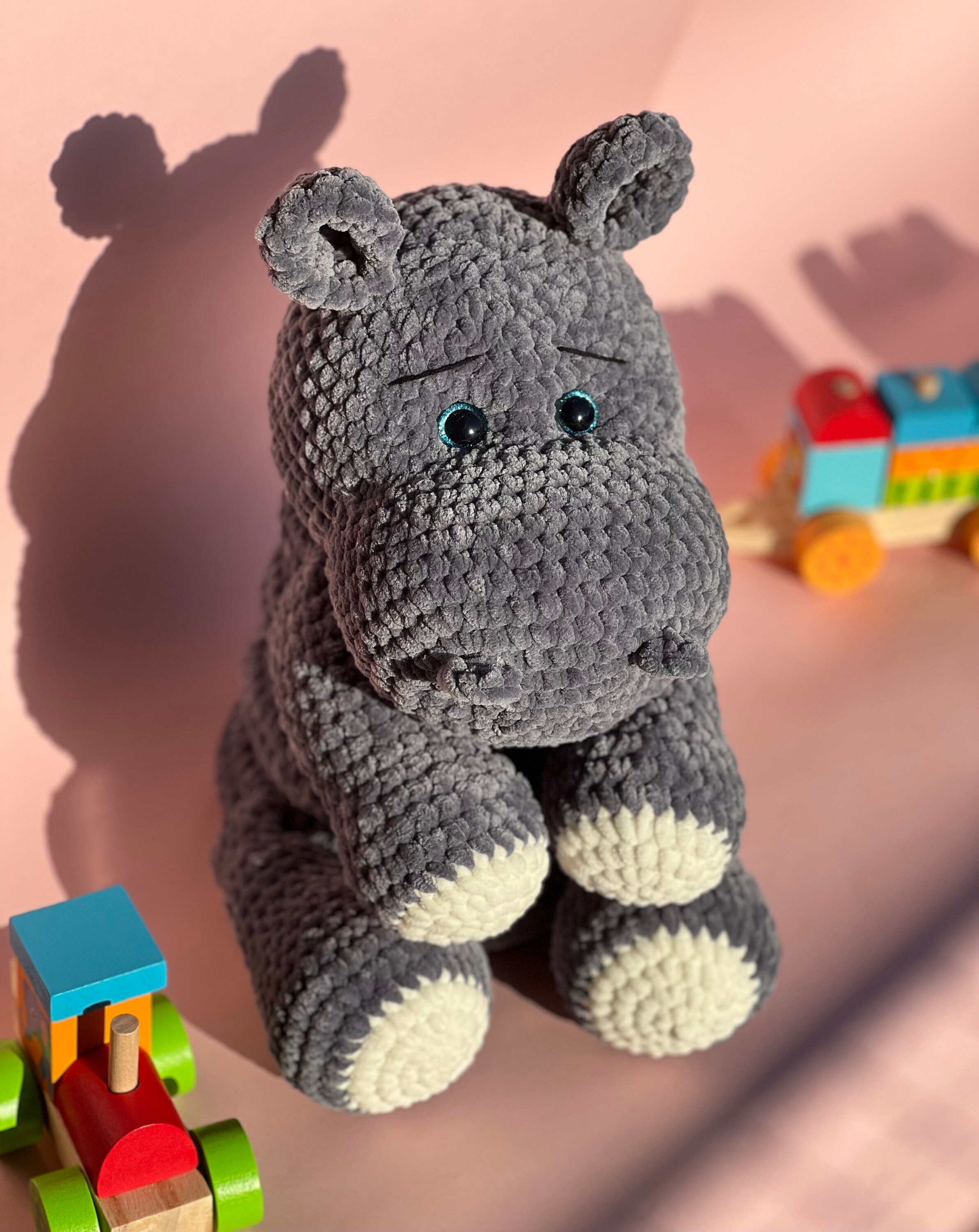 Stackable Plush Toy Plush Toy/stacking Toy/ Amigurumi / Crochet /hippopotamus /toddler Toy ...
