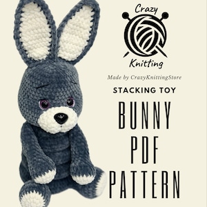 Bunny stacking toy crochet pattern PDF, stacker, toddler toys, amigurumi, ring tower tutorial