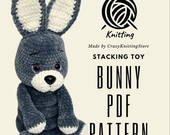 Bunny stacking toy crochet pattern PDF, stacker, toddler toys, amigurumi, ring tower tutorial