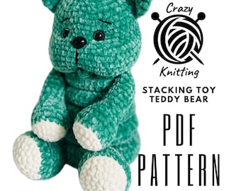Modèle au crochet pour jouets à empiler PDF, empileur, jouets pour tout-petits, amigurumi, tutoriel tour à anneaux