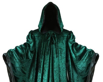black hooded robe with sleeves