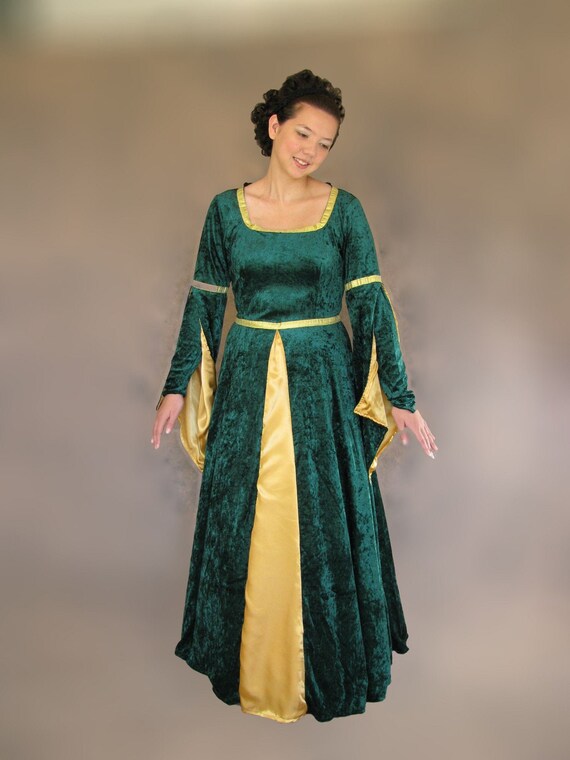 emerald green medieval dress