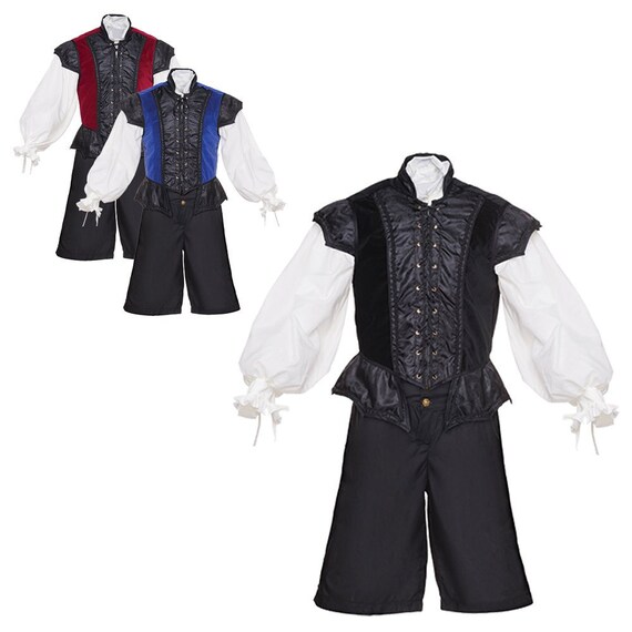 Burgundy and gold Med Renaissance Doublet