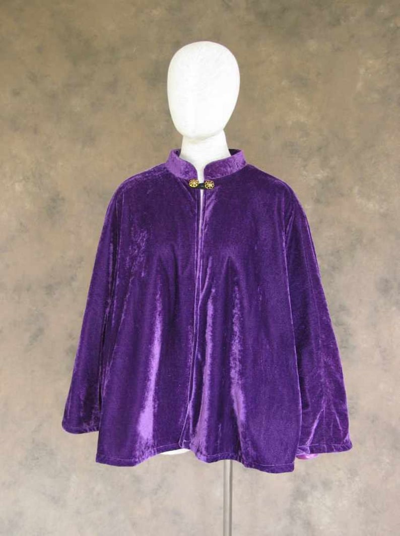 Purple Velvet Cape Purple Halloween Costume Satin Lined Etsy