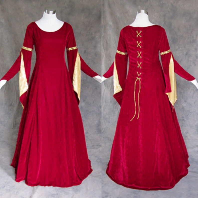 Velvet Medieval Dress Renaissance Costume Gown Queen Larp - Etsy