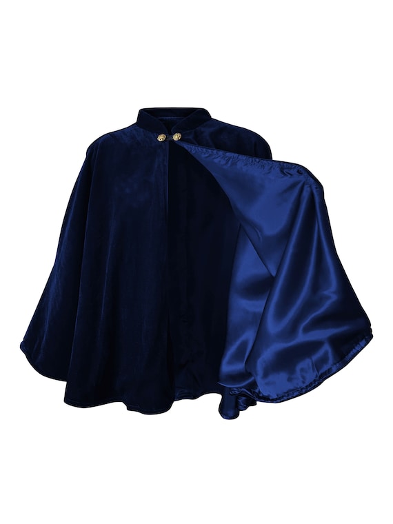 Blue Capelet, Satin Lined Navy Blue Velvet Cape, Short Renaissance Cloak  for Halloween, Unisex Medieval Larp Clothing, Victorian - Etsy