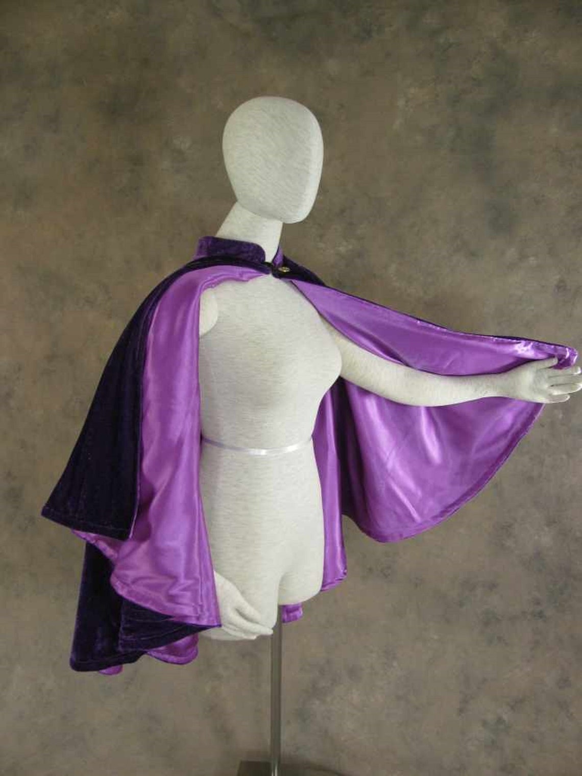 Purple Velvet Cape Purple Halloween Costume Satin Lined Etsy