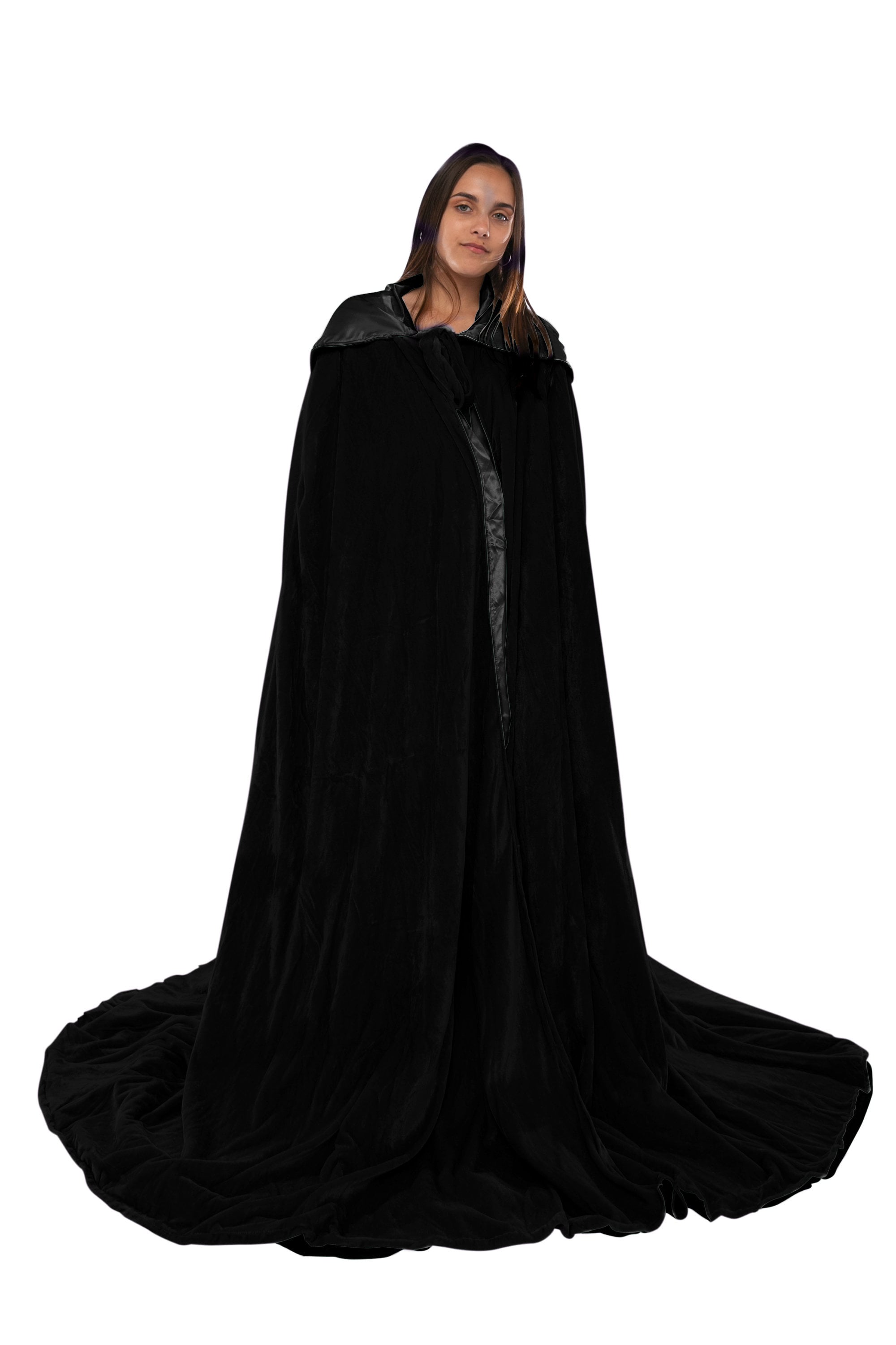 Black Velvet Cloak lined in Black Satin Luxury Cape Fashion Etsy