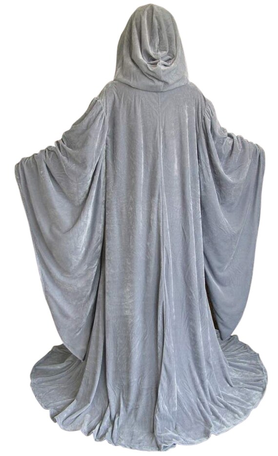 Wizard GRAY Robe With Hood Sleeves Fashion Costume Lined in Etsy