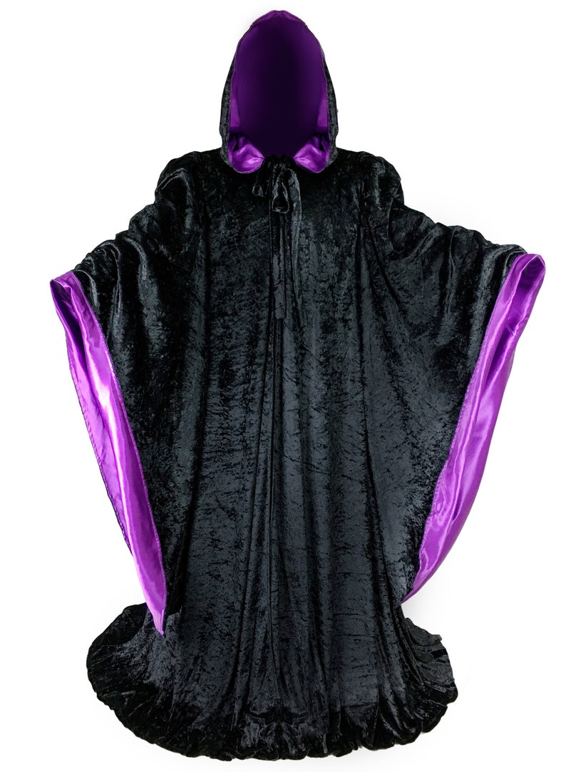 Wizard BLACK Robe With Hood Sleeves Fashion Costume Lined in Etsy