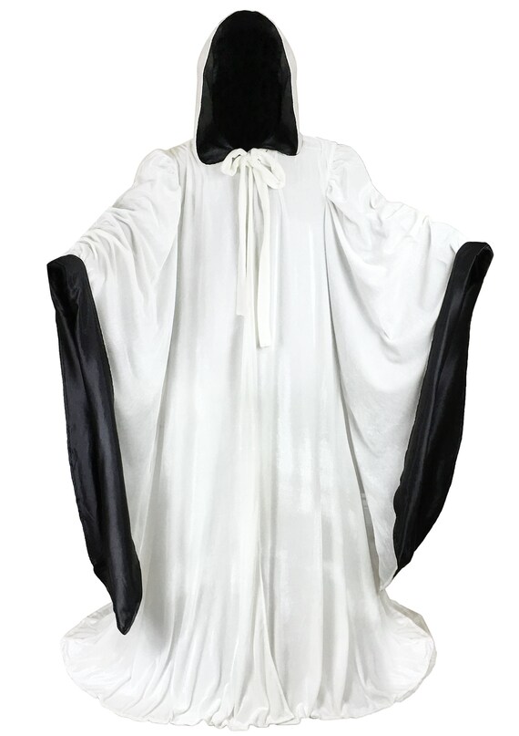 black hooded robe with sleeves