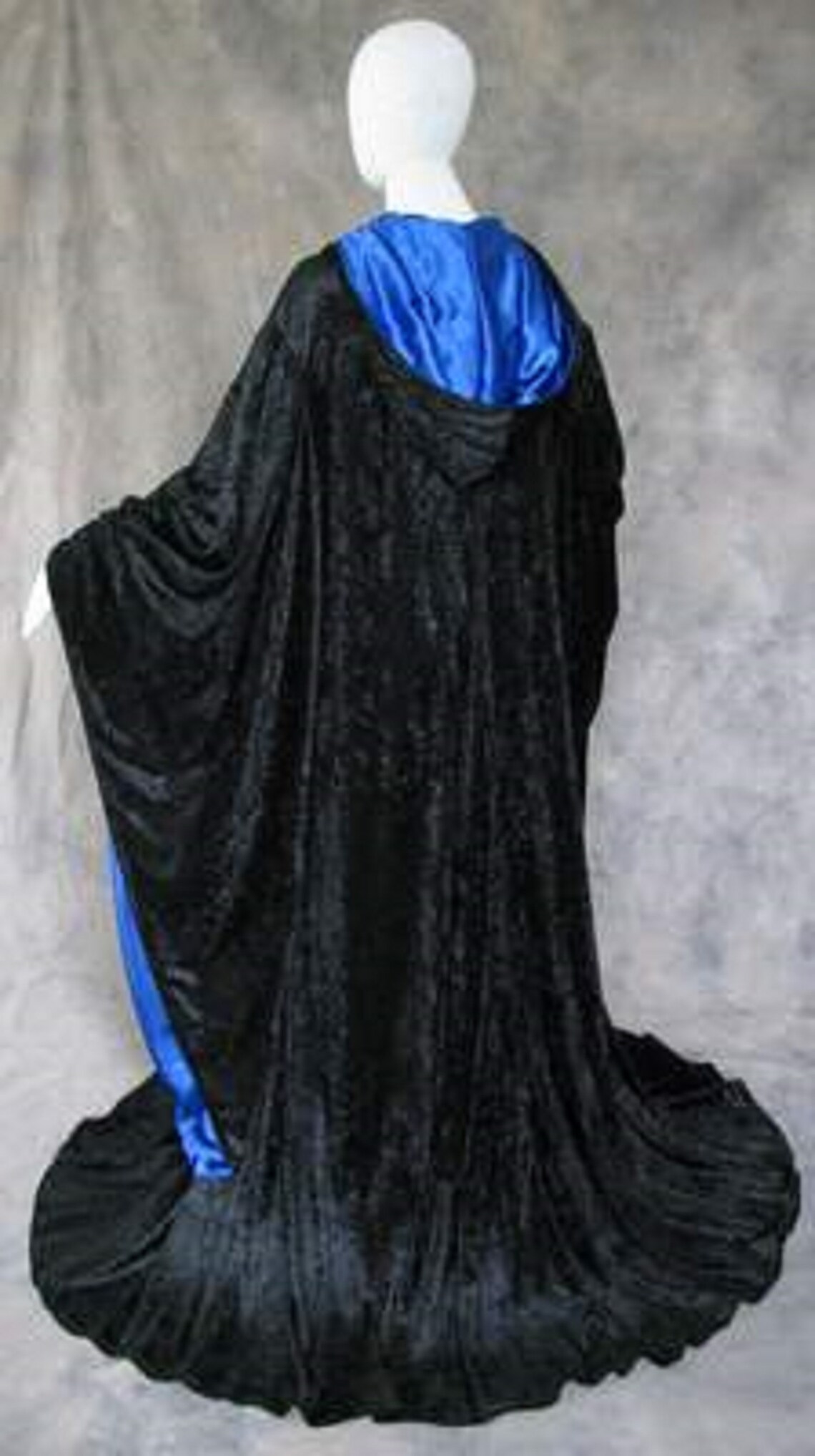 Wizard BLACK Robe with Hood Sleeves Fashion Costume Lined in Etsy