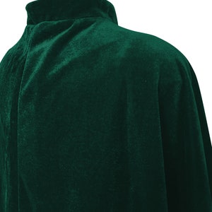 Dark Green Velvet Cape Capelet Lined in BLACK Satin Vampire Cloak, Costume for Halloween, Witch Medieval Cosplay Goth image 6