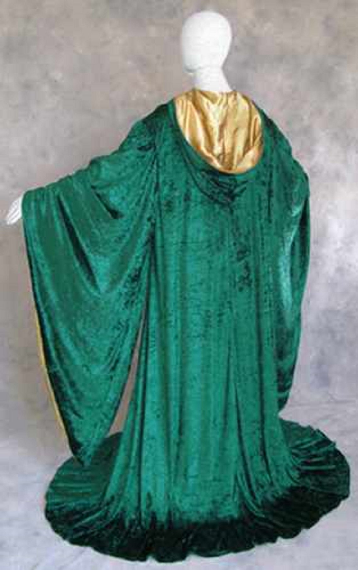 Wizard GREEN Robe With Hood Sleeves Fashion Costume Lined in Etsy