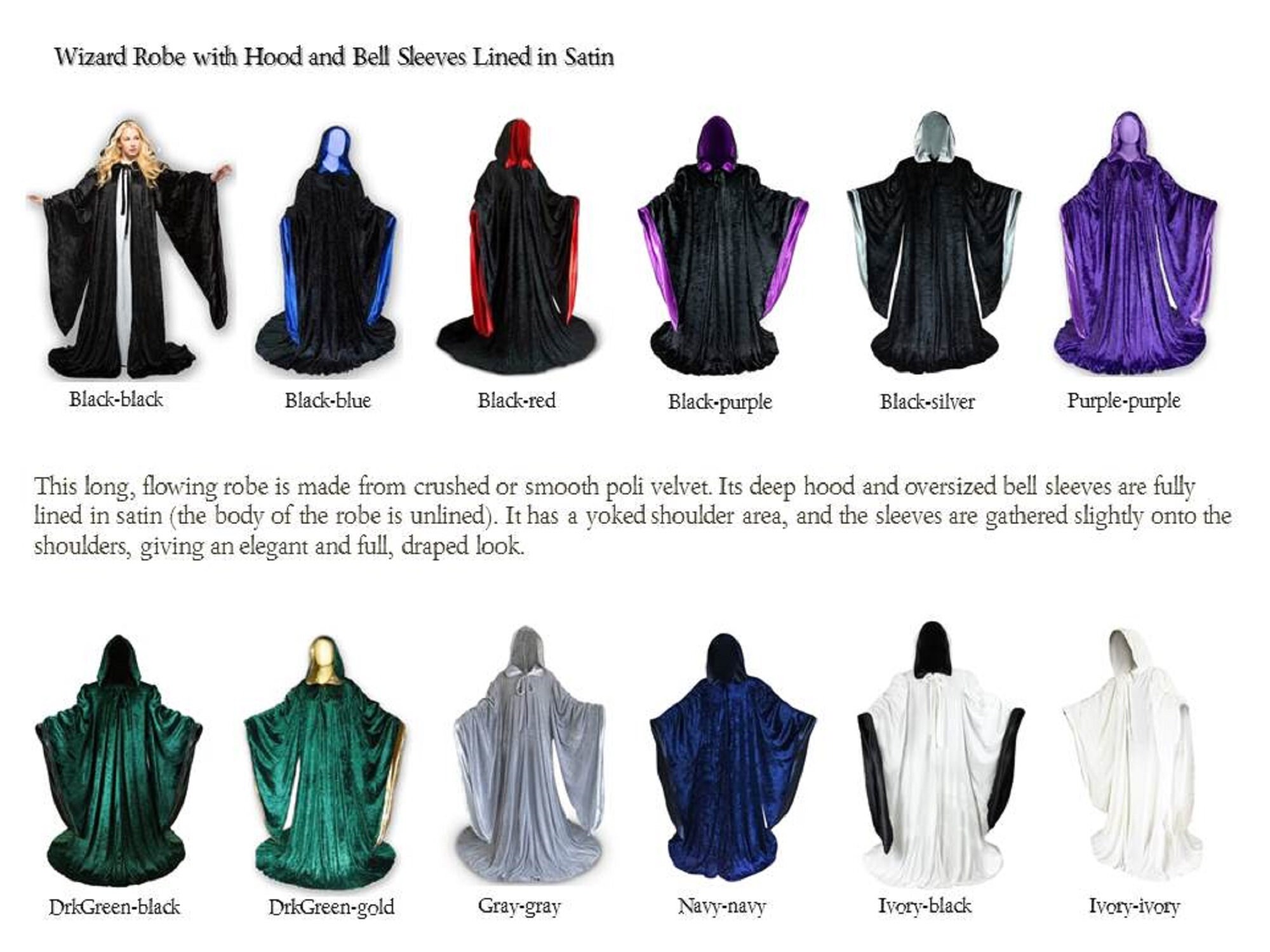 Wizard Emerald GREEN Velvet Robe With Hood Sleeves Halloween Etsy