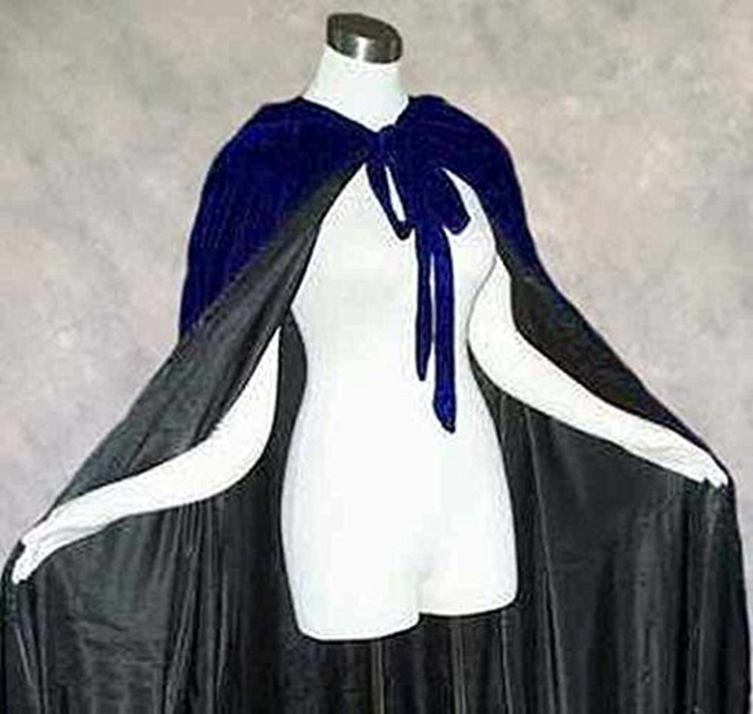 Royal Blue Cloak Lined With BLACK Satin Hooded Cape Velvet Etsy