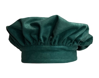 Green Cavalier Cap, Muffin Renaissance Style Costume Accessory Hat, Plumed Musketeer Flat Hats, one size
