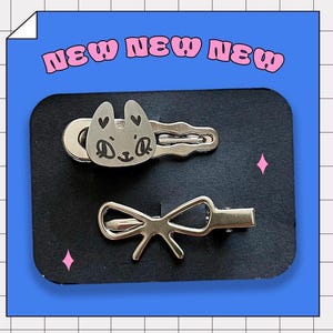 Y2k Splitter Metall Haarspange, Original Design Haarspange, süßes Mädchen Harajuku Stil, Blokette Stil Haarschmuck, Cat Pony Clip, süßes Geschenk