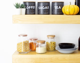 Heavy Duty Shelf, Custom Length and Depth with Hidden Bracket and Mounting Hardware Included | Thick Floating Shelf | Wood Floating Shelf