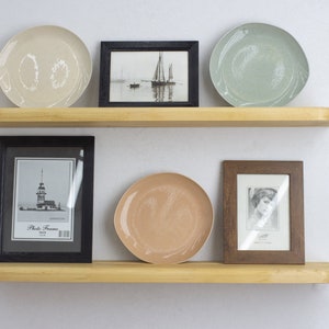Wooden Floating Shelf with Plate Groove, Custom Size Floating Shelves, Floating Shelf for Kitchen, Radius Shelf, Plate shelf, Photo shelf