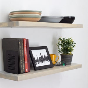 Light Gray Floating Shelf, Custom Size Gray Floating Shelf for Kitchen with Hidden Bracket, Any Custom Size Floating Shelf