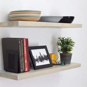 Light Gray Floating Shelf, Custom Size Gray Floating Shelf for Kitchen with Hidden Bracket, Any Custom Size Floating Shelves