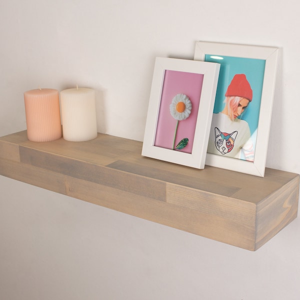 Floating Shelves Light Grey Etsy