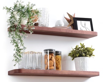 Modern Radius Wood Floating Shelf, Custom Size Curved  Floating Shelf with Bracket, Wall Mounted Floating Shelf for Kitchen Bathroom