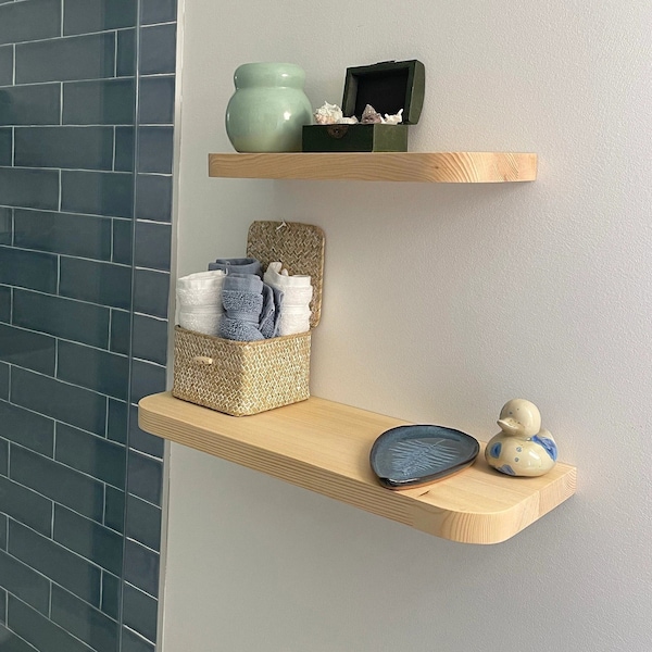 Mensola galleggiante curva, mensola in legno, mensola ovale, mensola galleggiante ovale su misura con staffa, mensola a parete per soggiorno