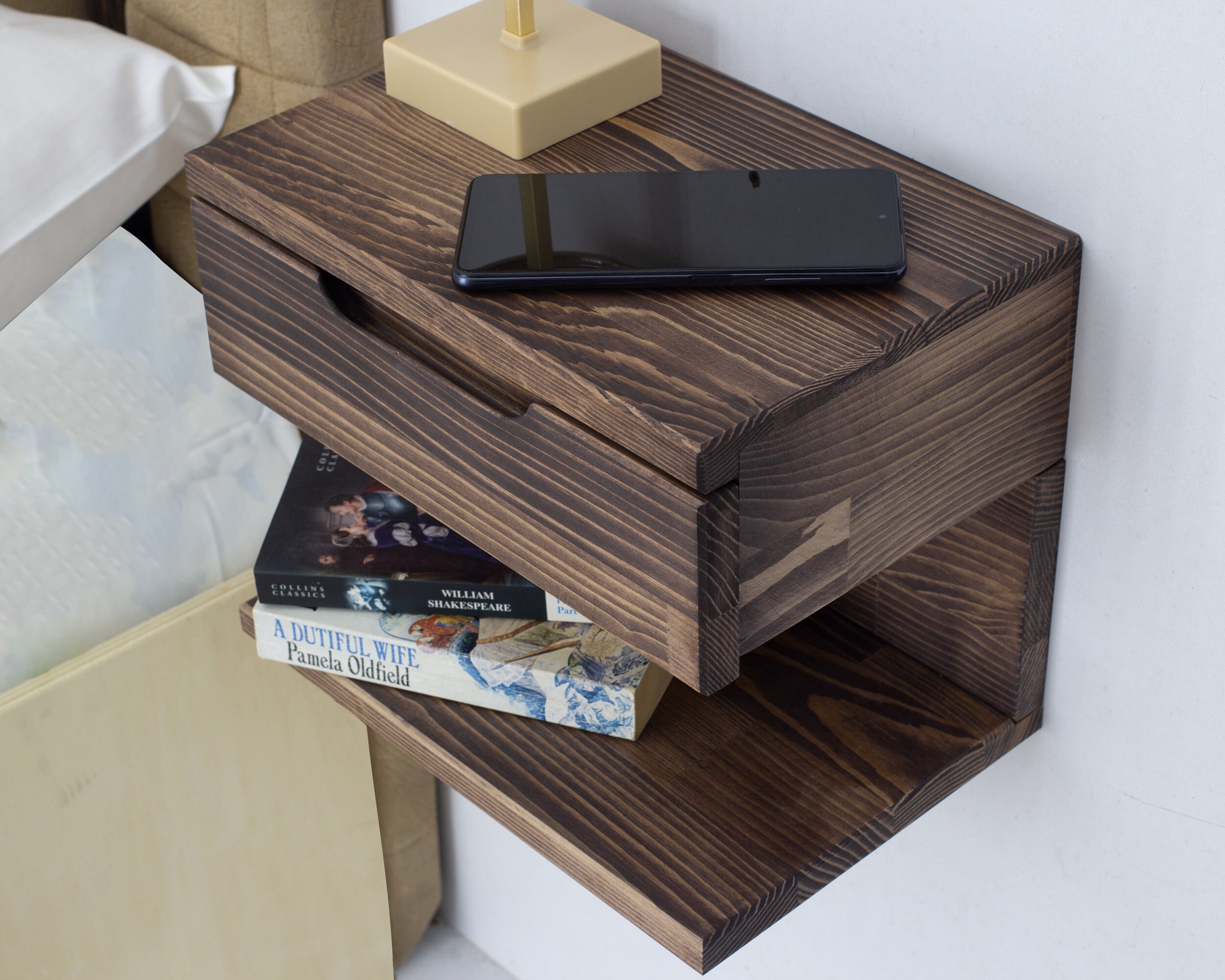 Modern Floating Nightstand Wall Mounted Nightstand With Etsy