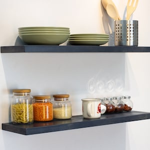Modern Floating Shelf, Deep Floating Shelf, Custom Size Floating Shelf with Bracket, Wood Floating Shelf for Living Room, Kitchen