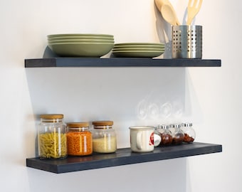 Modern Floating Shelf, Deep Floating Shelf, Custom Size Floating Shelf with Bracket, Wood Floating Shelf for Living Room, Kitchen