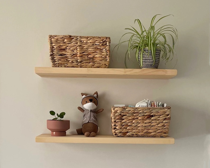Modern Wood Floating Shelves Custom Size Floating Shelves Etsy