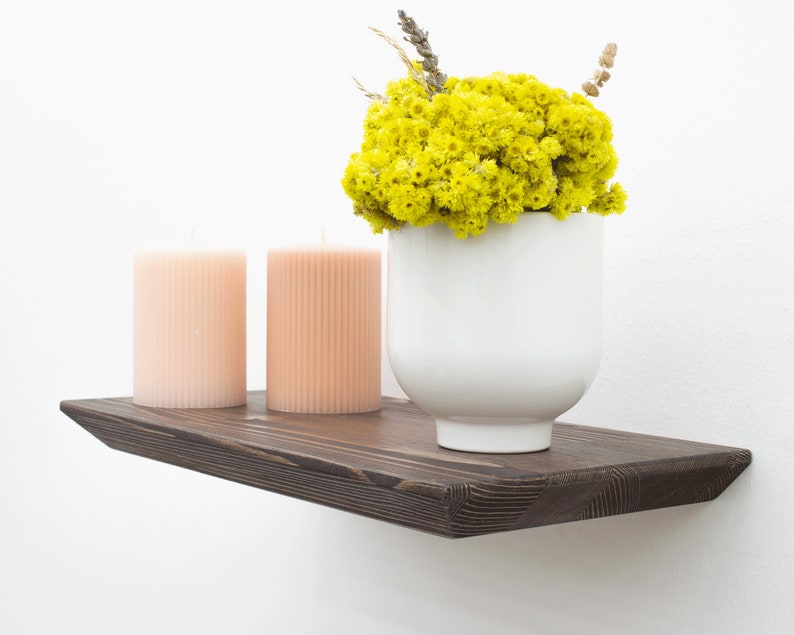 Walnut Rustic Wood Floating Shelves Any Custom Size Floating Etsy