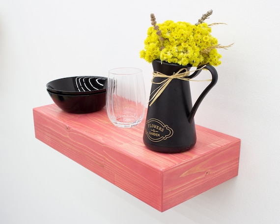 Rustic Oslo Color Floating Shelf: Chunky Wall Mounted Display