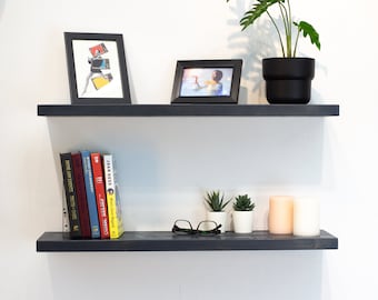 Modern Floating Shelf, Deep Floating Shelf, Custom Size Floating Shelf with Bracket, Wood Floating Shelf for Living Room, Kitchen