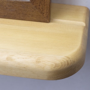 Wooden Floating Shelf with Plate Groove , Custom Size Floating Shelves, Floating Shelf for Kitchen, Radius Shelf, Plate shelf, Photo shelf image 7