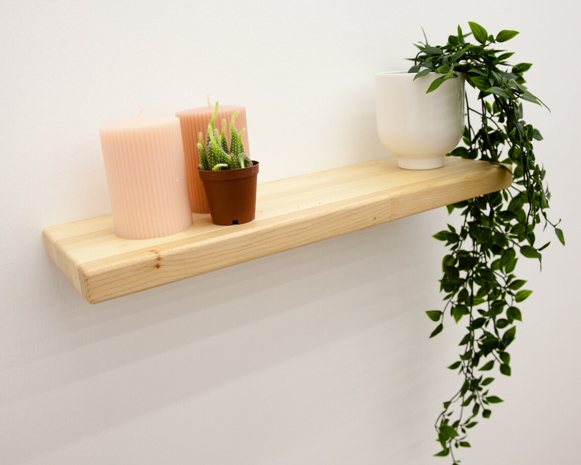 Modern Wood Floating Shelves Custom Size Floating Shelves Etsy UK