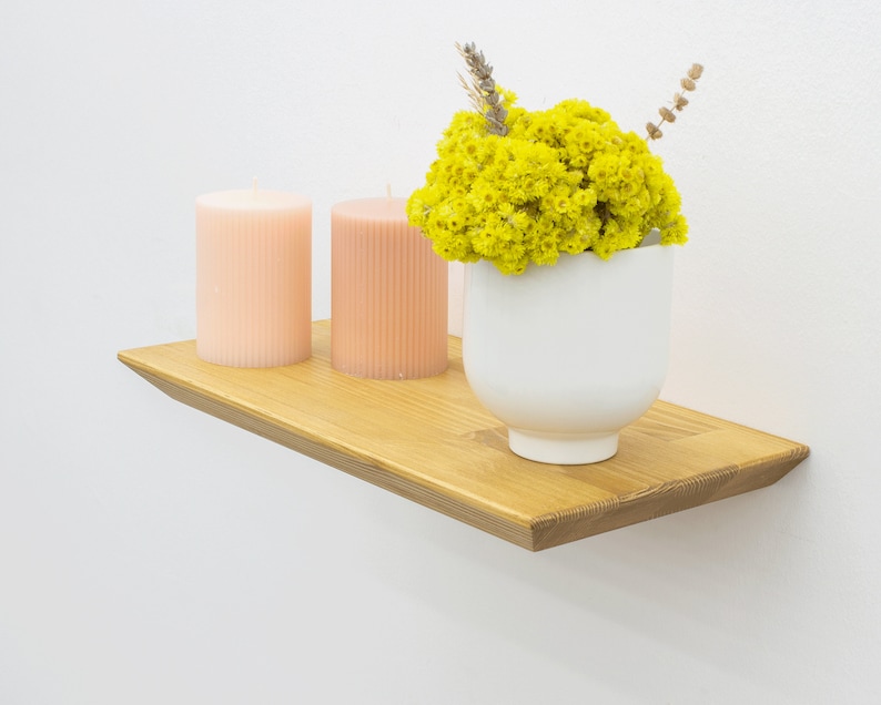 Wood Floating Shelves Any Custom Size Oak Color Floating Etsy