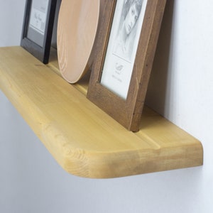 Wooden Floating Shelf with Plate Groove , Custom Size Floating Shelves, Floating Shelf for Kitchen, Radius Shelf, Plate shelf, Photo shelf image 5