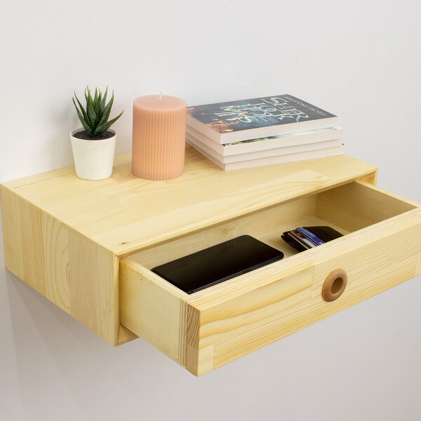 Floating Nightstand With Drawer Etsy