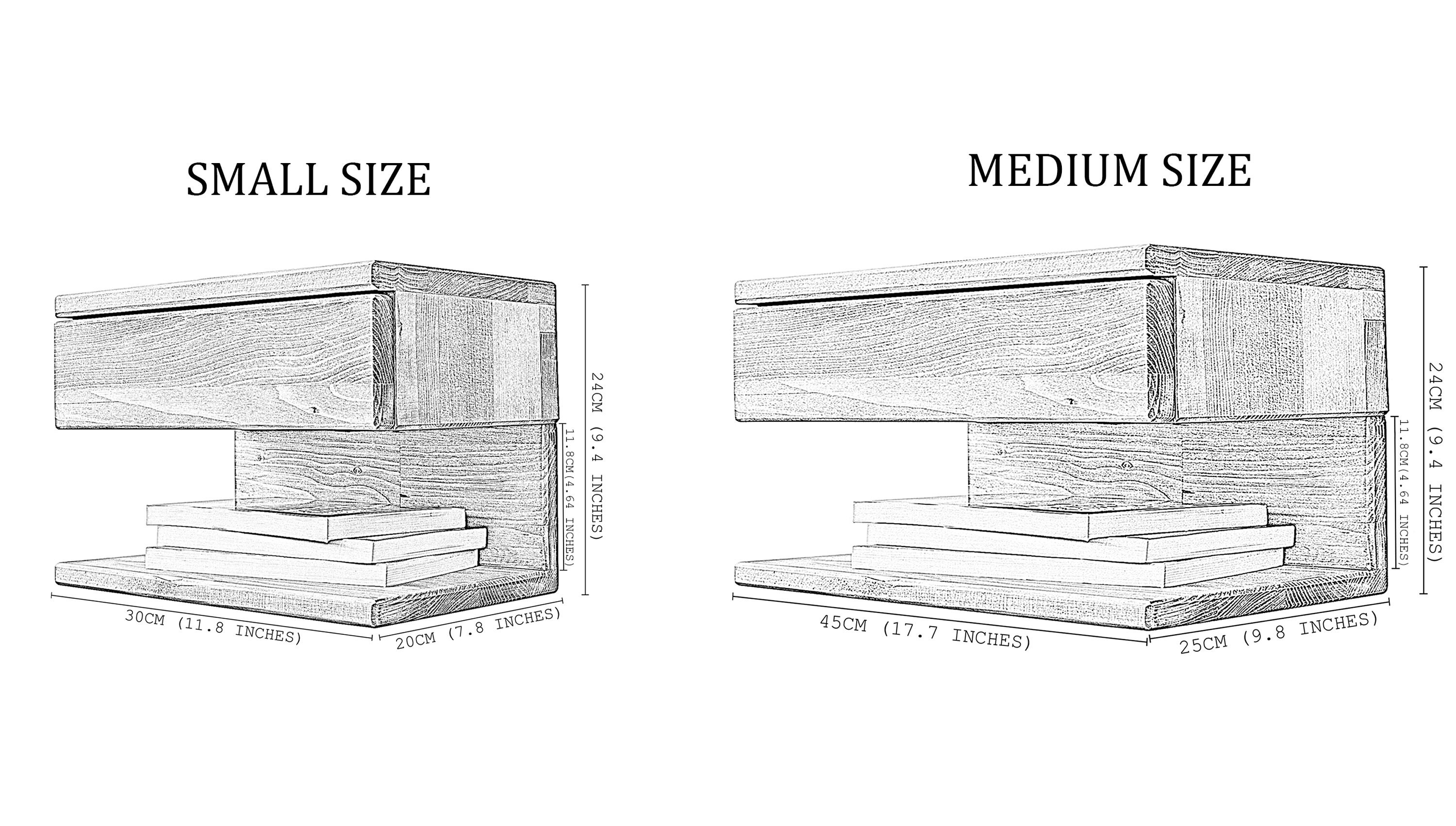 Natural Floating Nightstand Wall Mounted Nightstand With Etsy